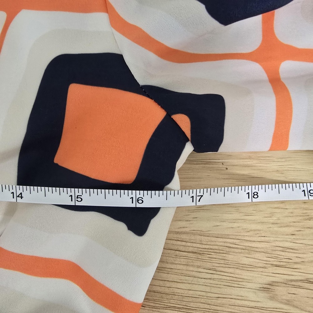 Hutch Wrap Maxi Dress Womens XS White Orange Geometric Long Sleeve Belted V Neck - Picture 6 of 12